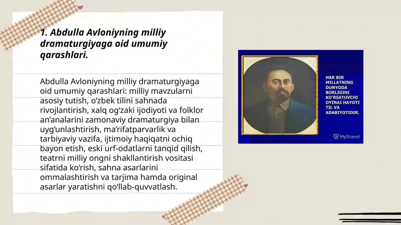Abdulla Avloniyning milliy dramaturgiyaga oid umumiy qarashlari 3