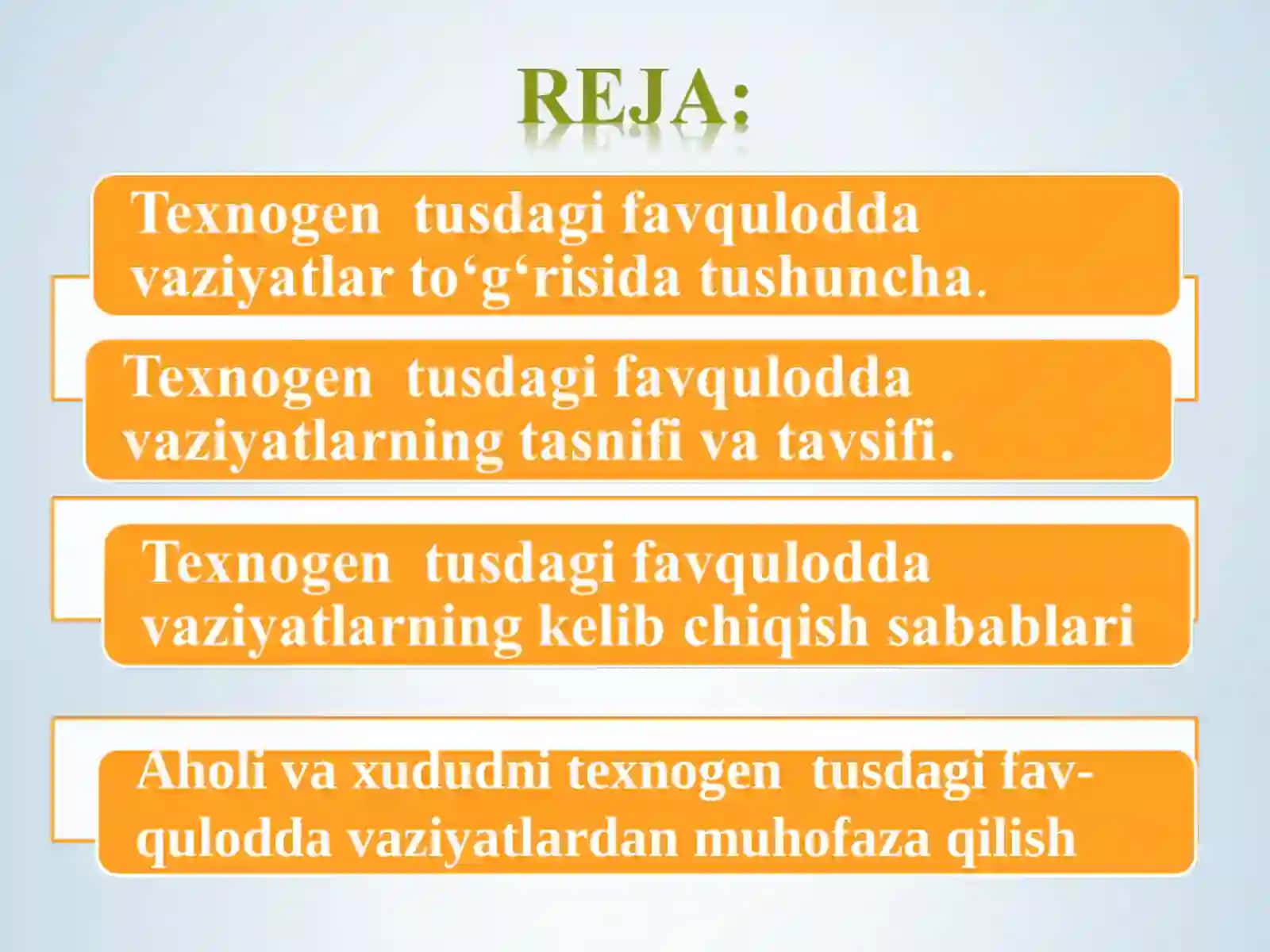 Texnogen tusdagi favqulodda vaziyatlar va ularning muhofazasi 3
