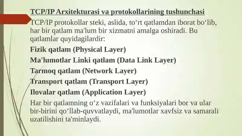 TCP/IP protokollar steki 3