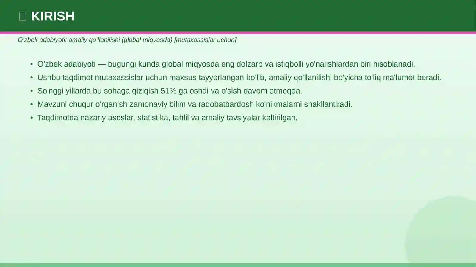O'zbek adabiyoti: amaliy qo'llanilishi (global miqyosda) 3
