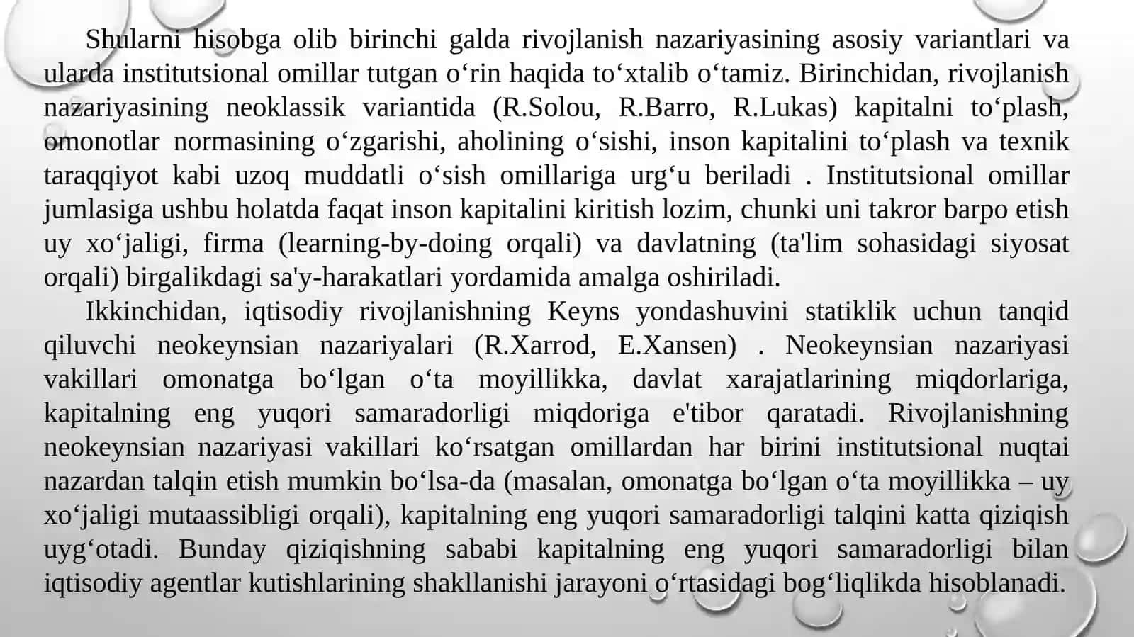 Rivojlanishning institutsional nazariyasi 3
