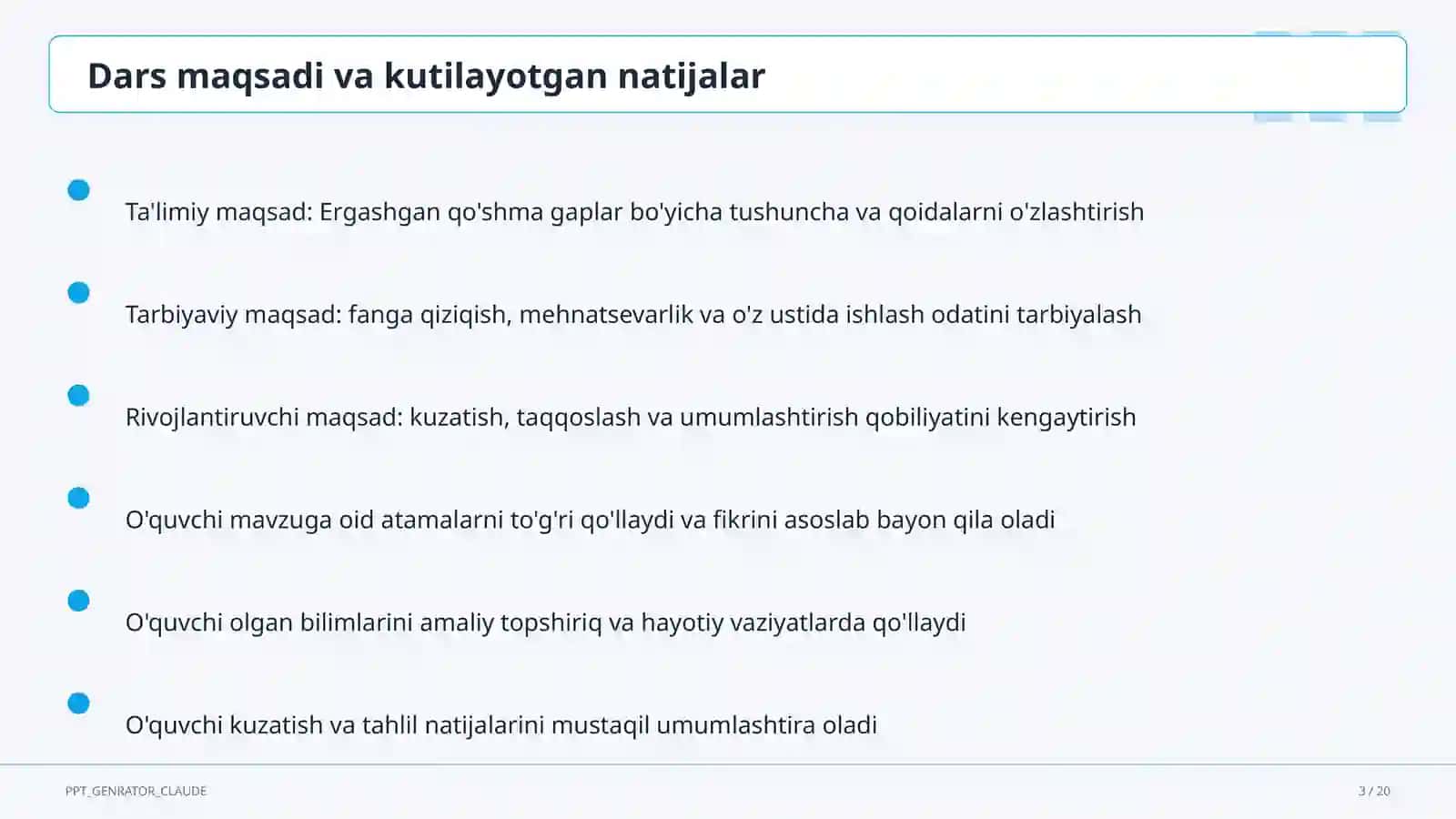 Ergashgan qo'shma gaplar (9-sinf) 3