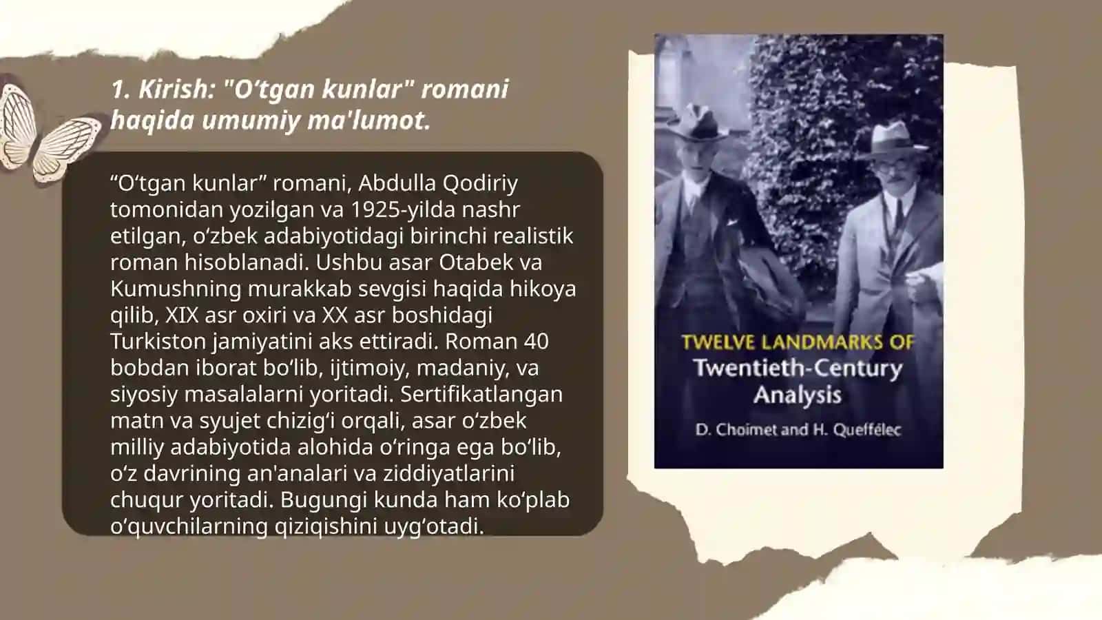 Oʻtgan kunlar romanini tahlil qilish metodikasi 3