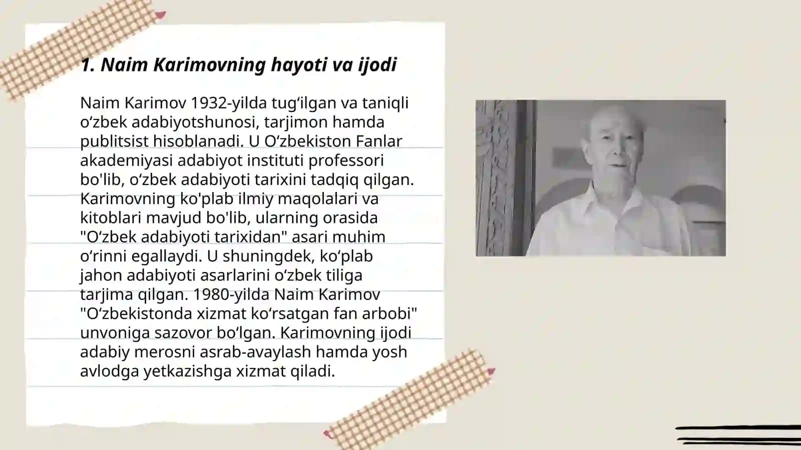Naim Karimovning oʻzbek tanqidchiligidagi oʻrni 3