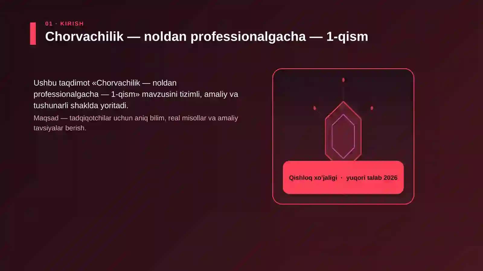 Chorvachilik — noldan professionalgacha — 1-qism 3