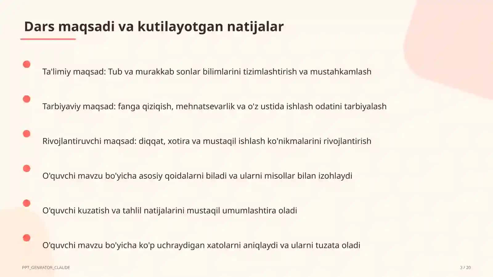 Tub va murakkab sonlar (5-sinf) 3