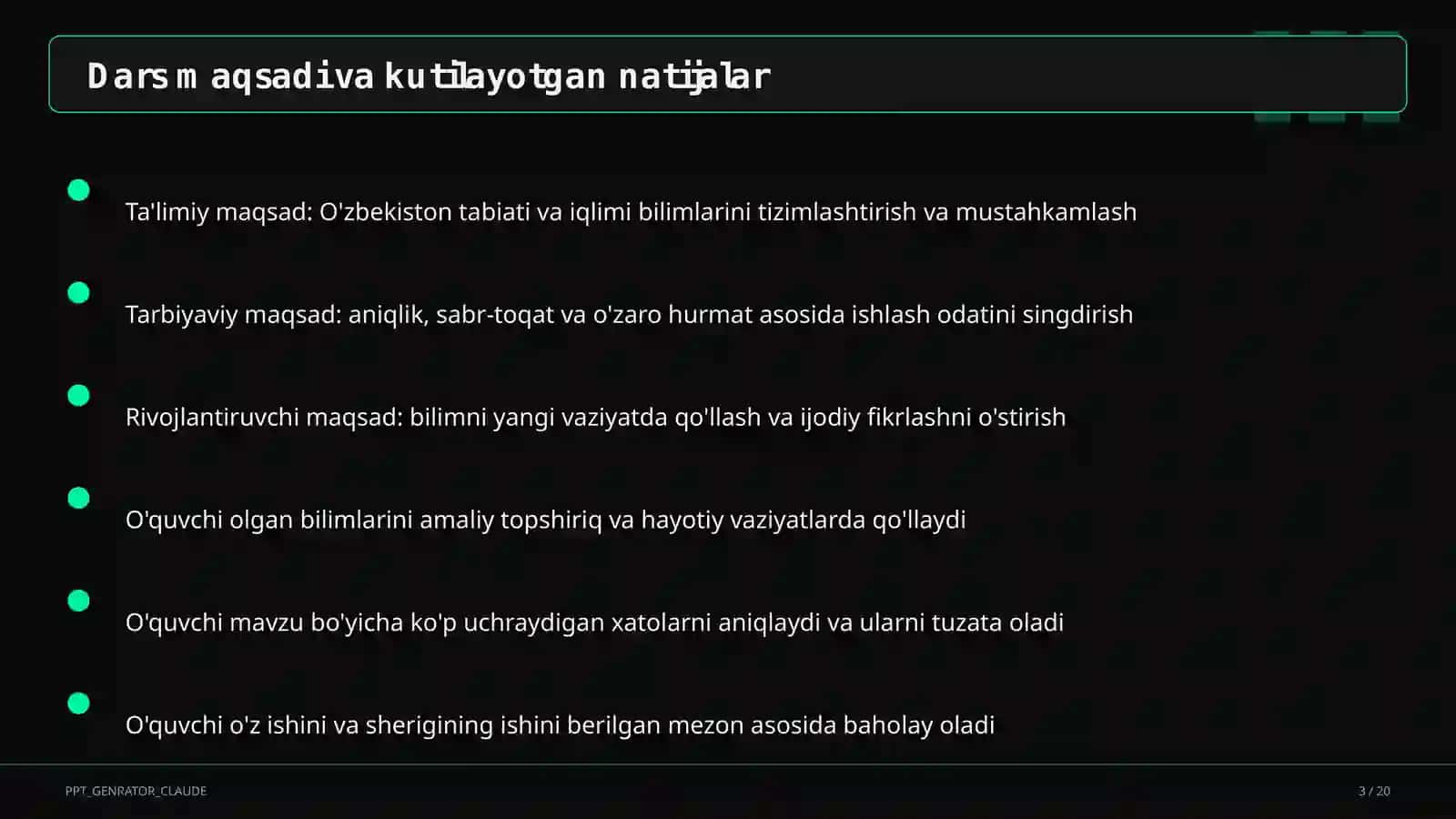 O'zbekiston tabiati va iqlimi (4-sinf) 3