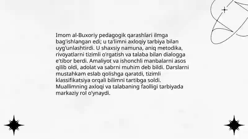 Imom al-Buxoriyning pedagogik g'oyalari 3