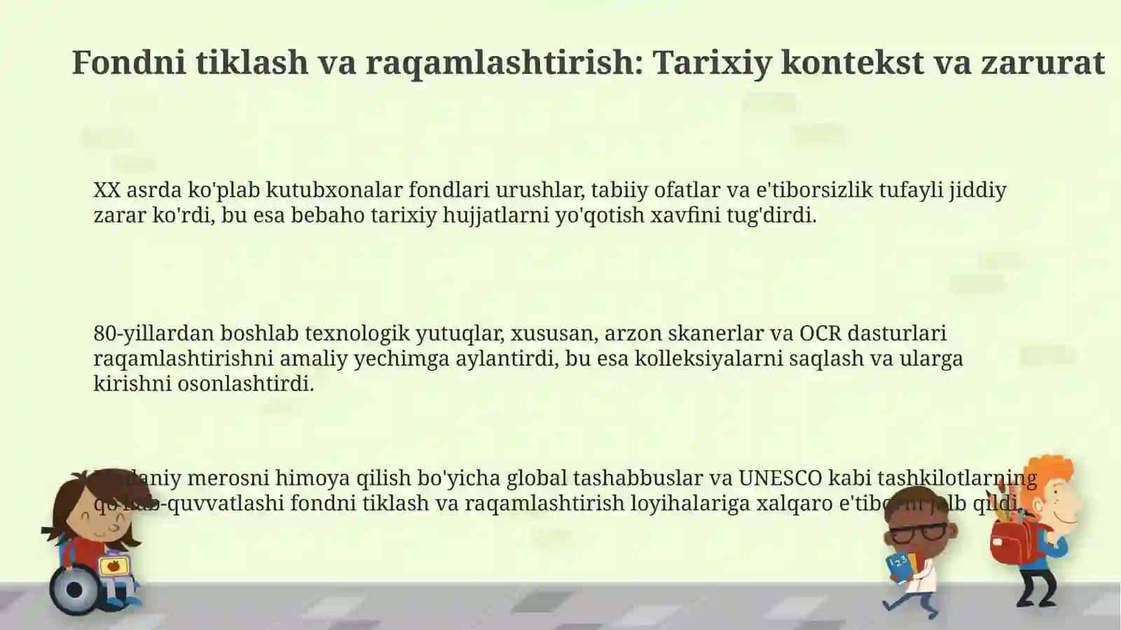 Kutubxonaaxborotfondinirestavratsiyaqilishvaraqamlashtirishfani 3