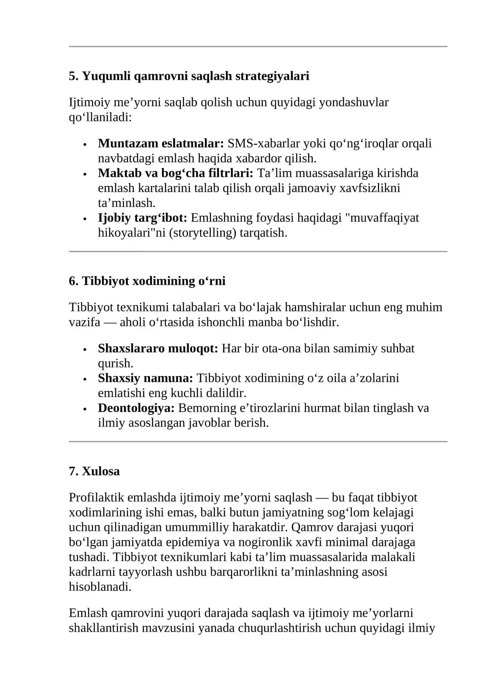Profilaktik emlashda ijtimoiy me'yor va emlash qamrovini yuqori darajada saqlash 3