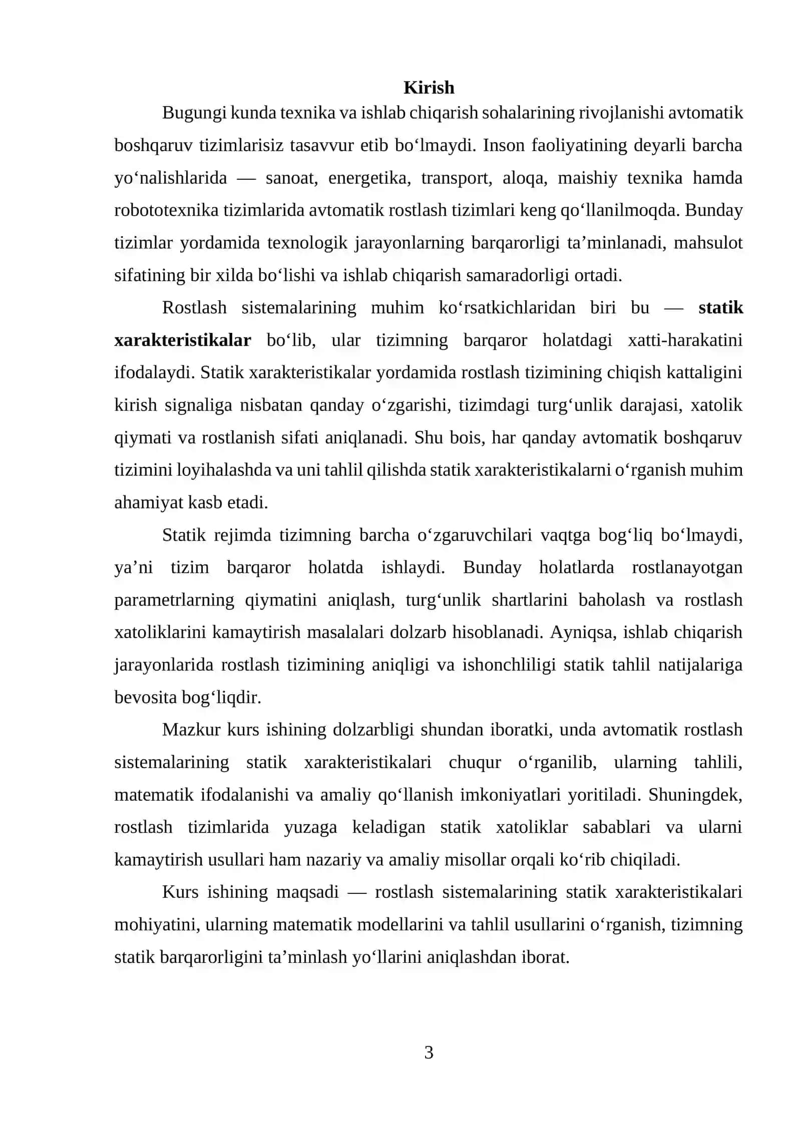 Rostlash sistemalarining nazariy asoslari 3