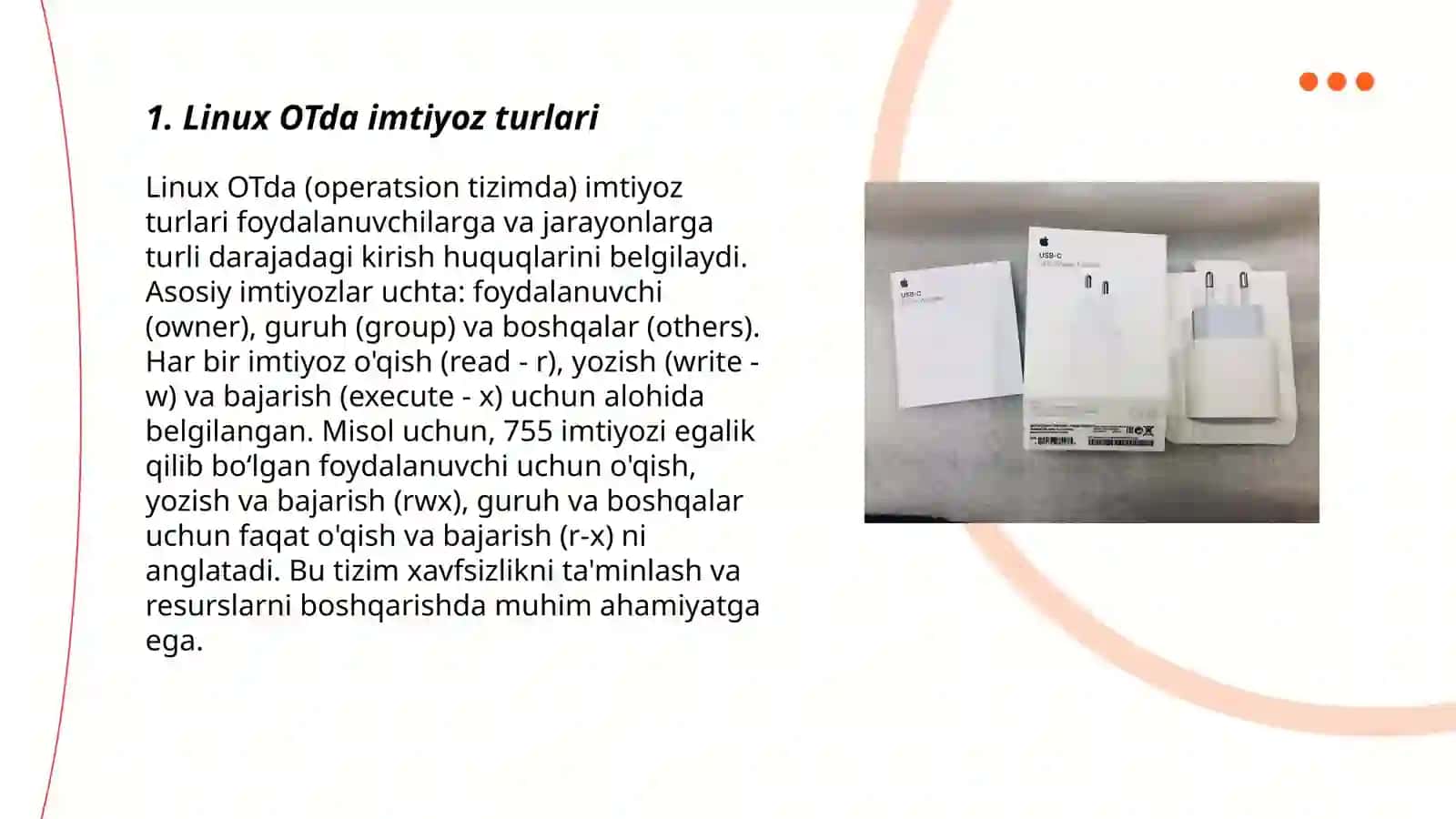 Linux OTda imtiyozlar turlari 3