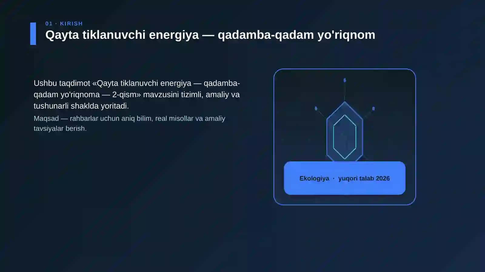 Qayta tiklanuvchi energiya — qadamba-qadam yo'riqnoma — 2-qism 3