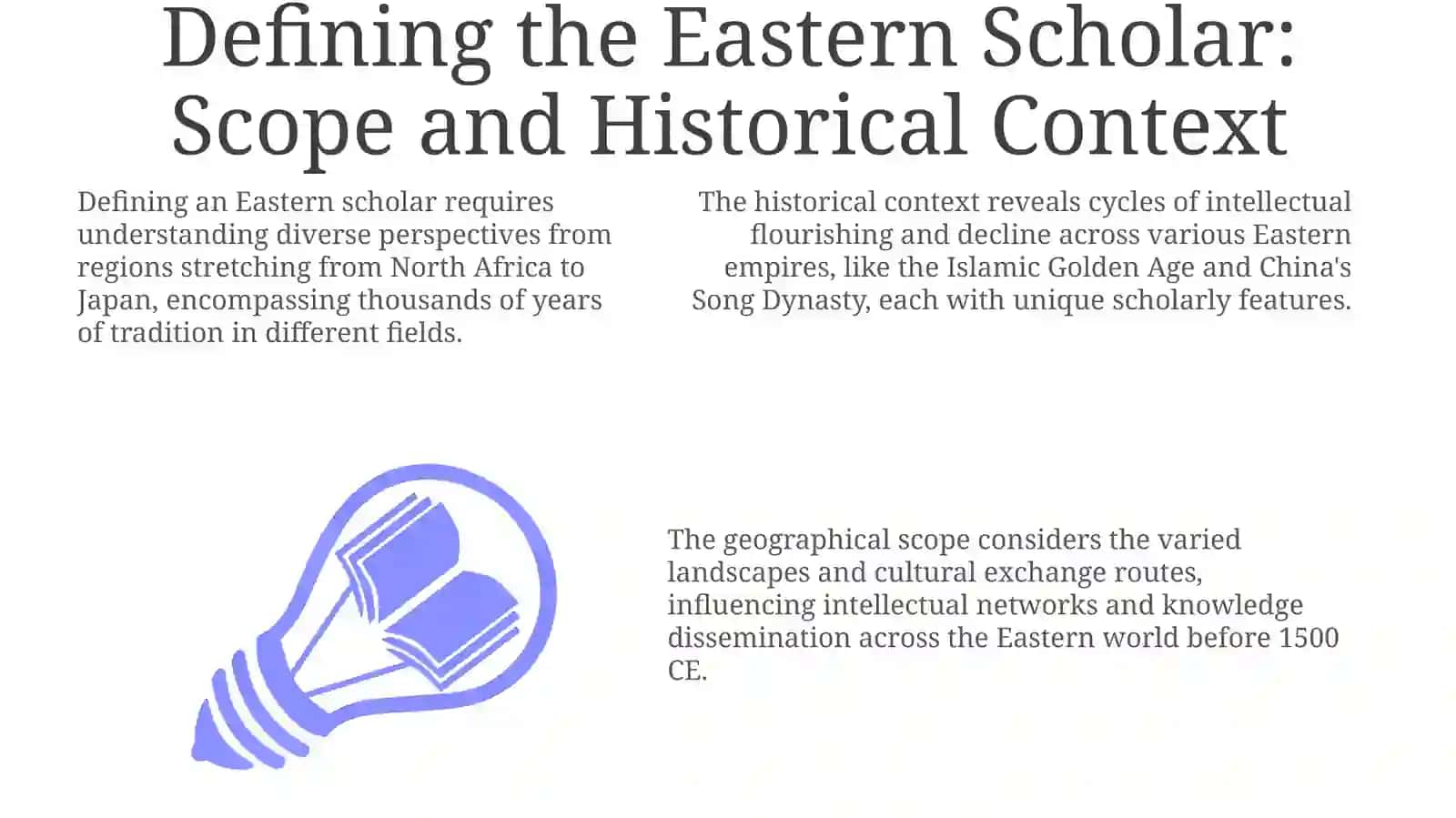Defining the Eastern Scholar: Scope, History, and Fields 3