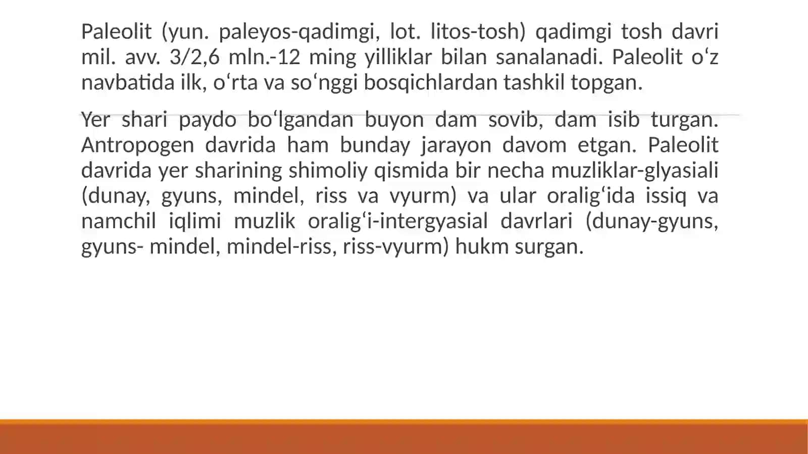 Paleolit davri va uning o‘rganilishi. (Arxeologiya) 3