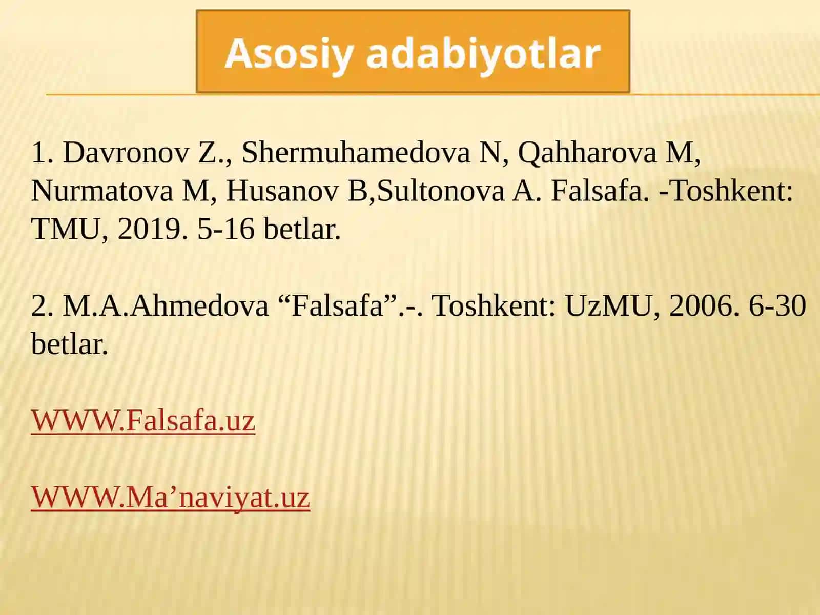 Falsafa fanining predmeti, mazmuni va jamiyatdagi roli 3