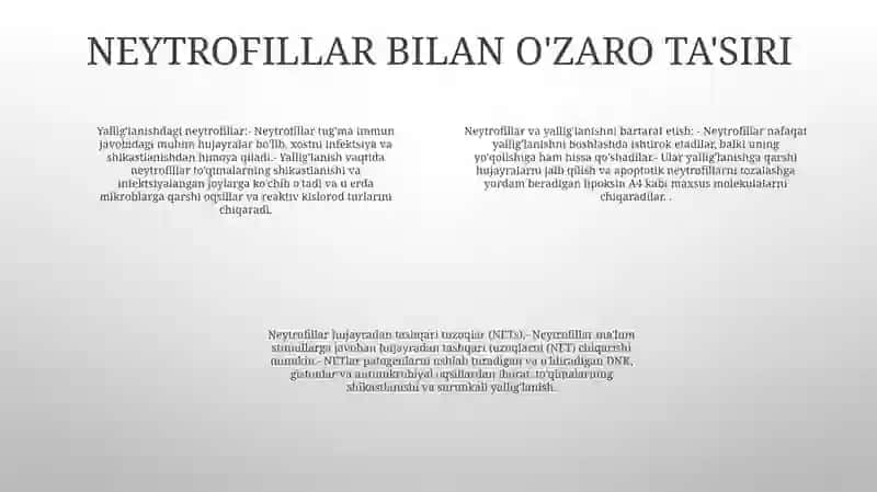 Yallig'Lanish Reaksiyasi Vaqtida Hujayralarning O'Zaro Tasiri 3