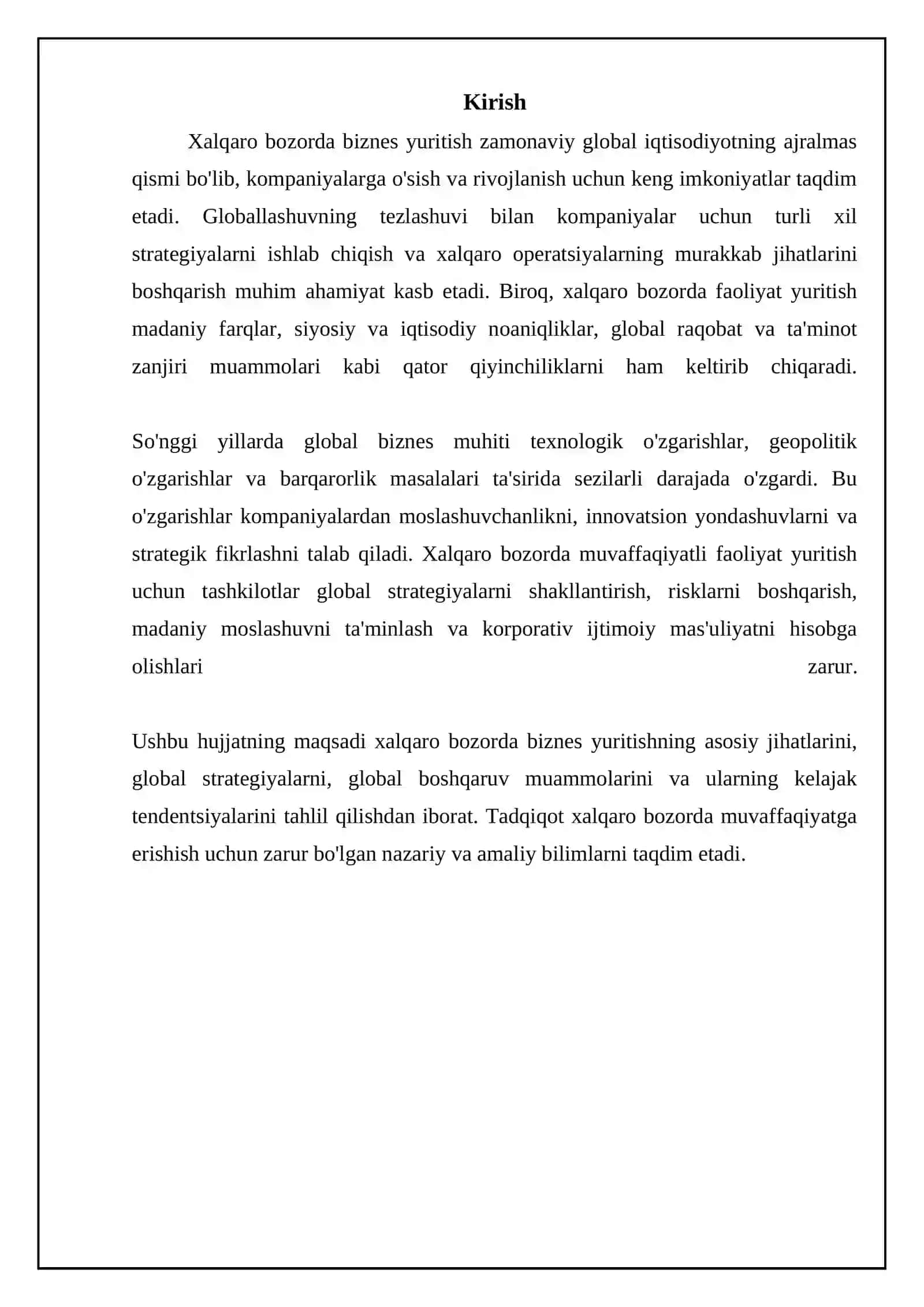 Xalqaro Bozorda Biznesni Yuritish 3