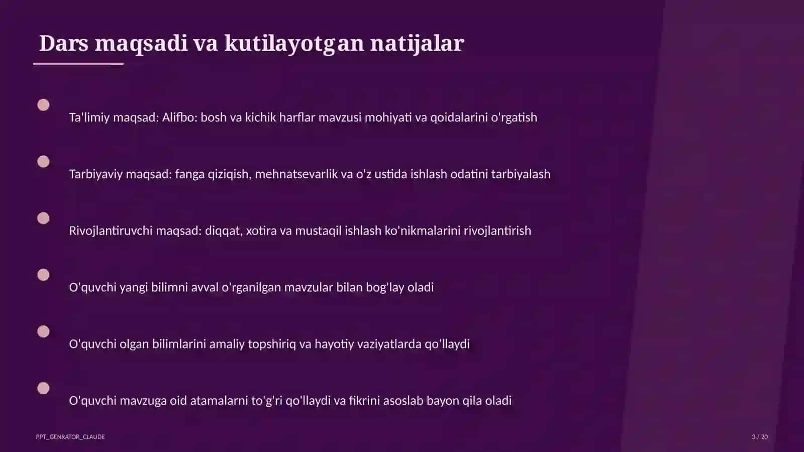 Alifbo: bosh va kichik harflar (1-sinf) 3
