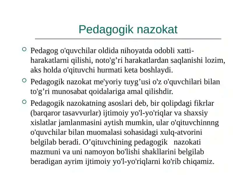 Pedagogik nazokatning mohiyati 3