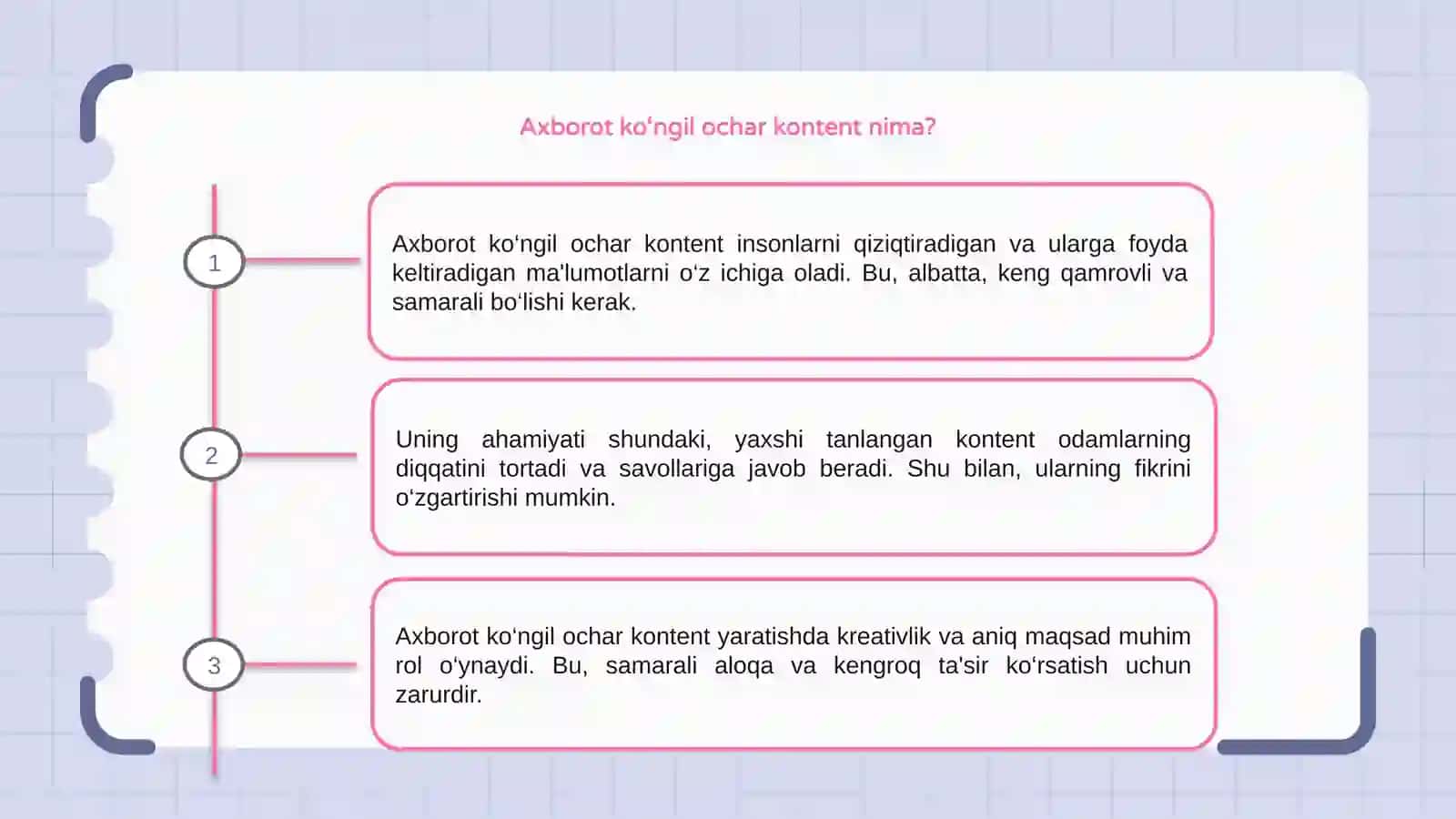 Axborot ko‘ngil ochar kontent 3