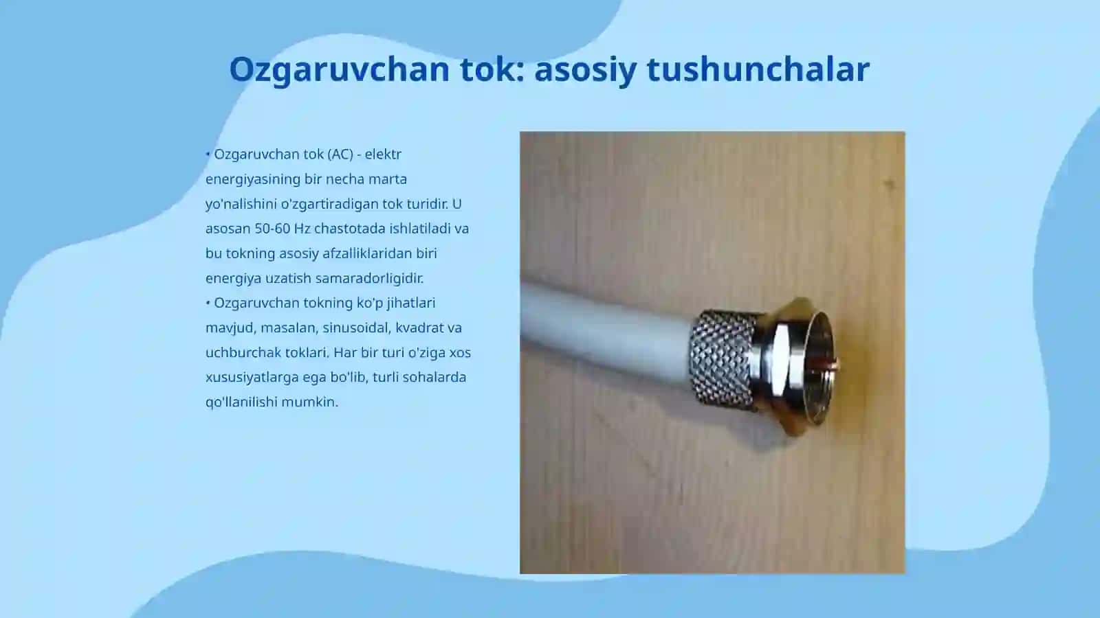 Ozgaruvchan tok va uning xossalari. Past va yuqori chastotali tokni tibbiyotdagi qollash usullari 3