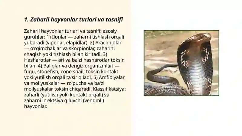 Zaharli hayvonlar 3