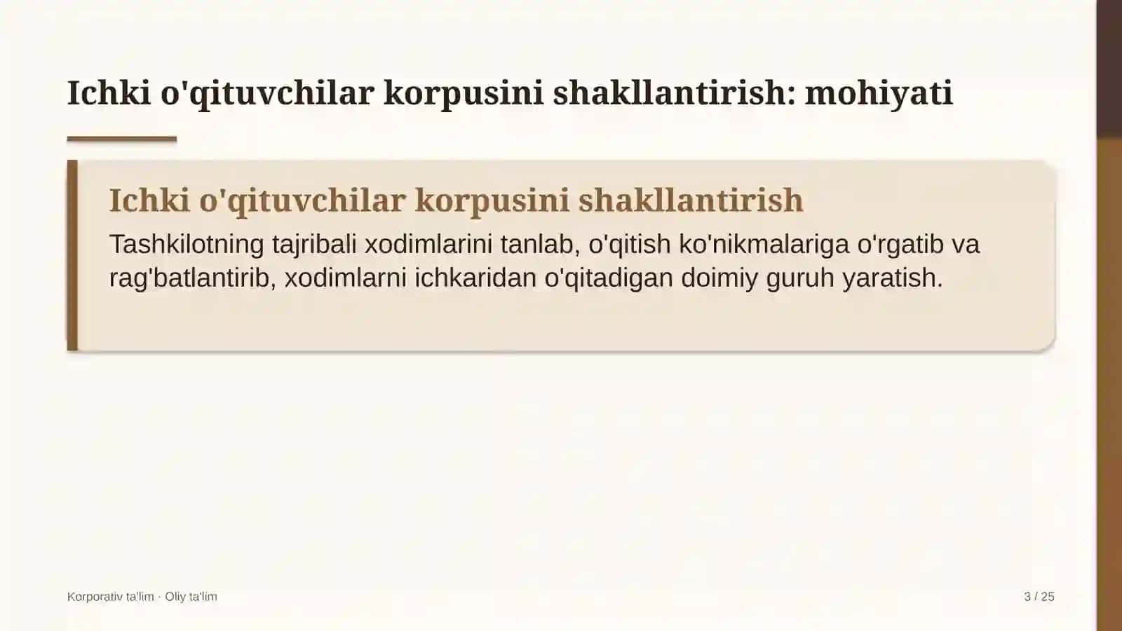 Import faoliyatida ichki o'qituvchilar korpusini shakllantirish 3