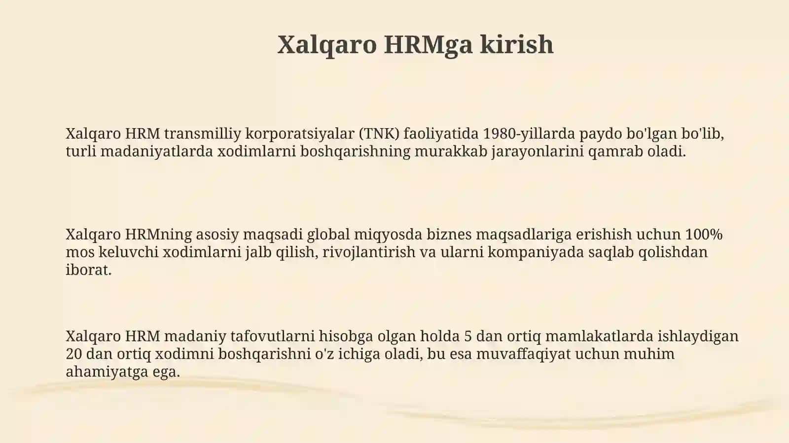 Xalqaro inson resurslarini boshqarishda ishga qabul qilish va kadrlarni ushlab qolish strategiyalari 3