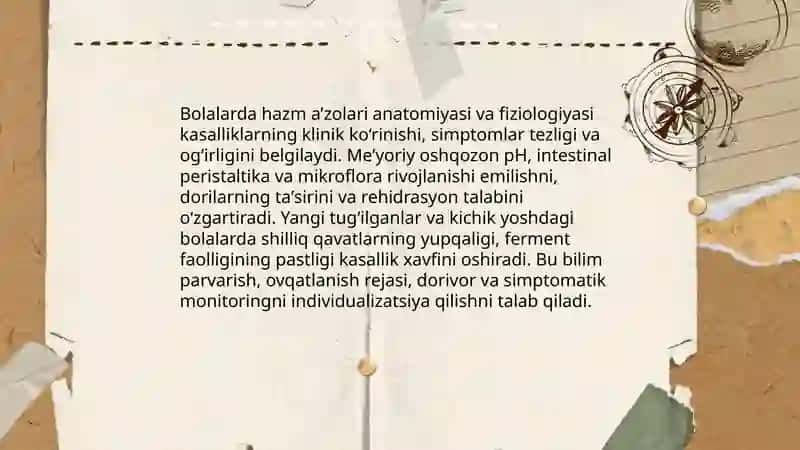 Hazm aʼzolari kasalliklarida bemor bolalarni parvarishlash va nazorat qilish 3