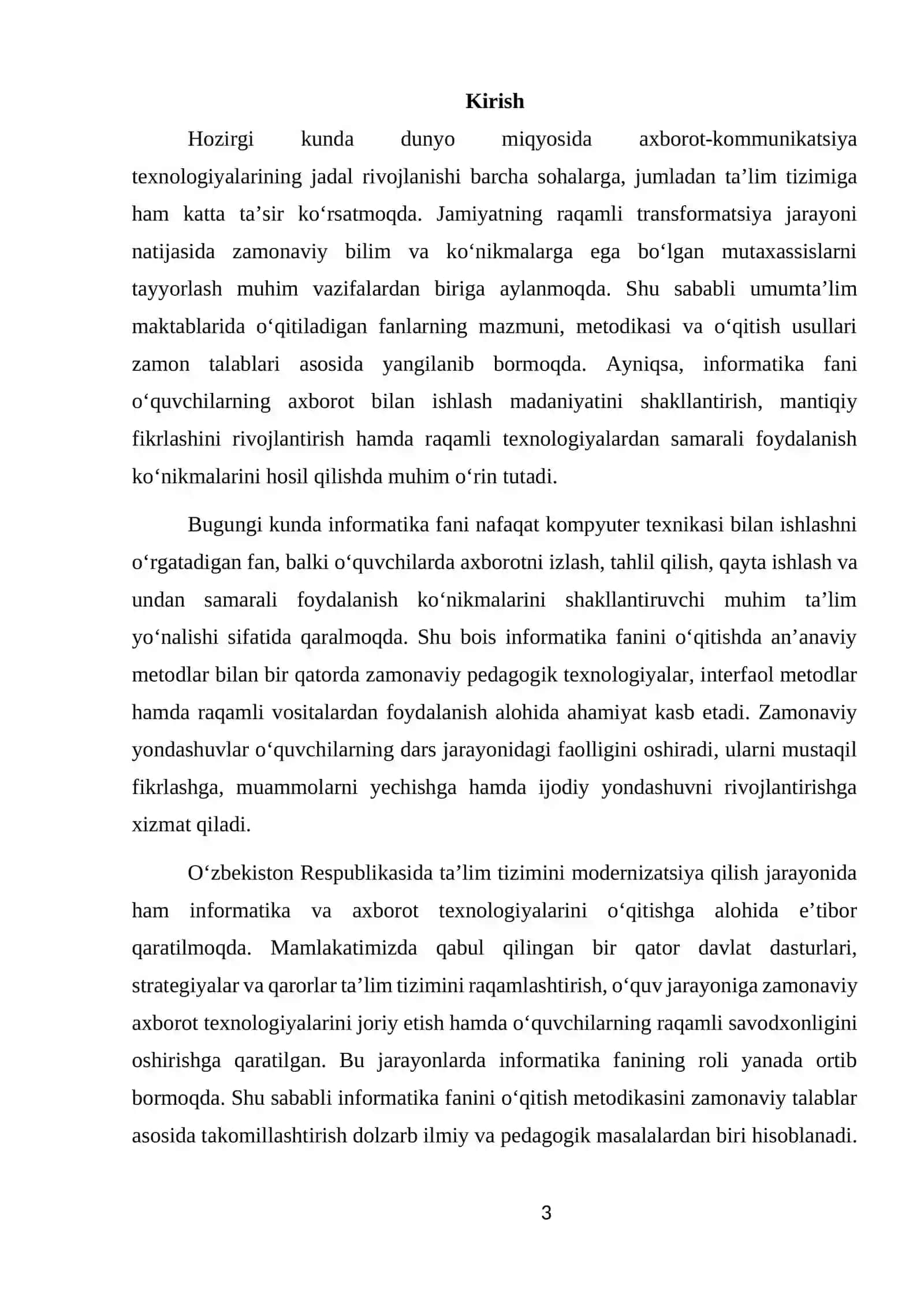 Umumta’lim maktablarida informatika fanini o‘qitishda zamonaviy yondashuvlar 3