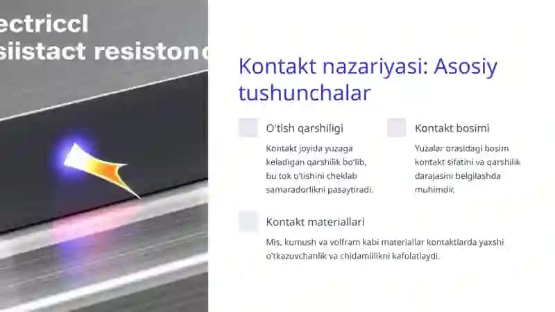 Elektr kontaktlari, tushunchalar va nazariya. Kommutatsiya kontaktlarining tuzilishi va tanlash 3