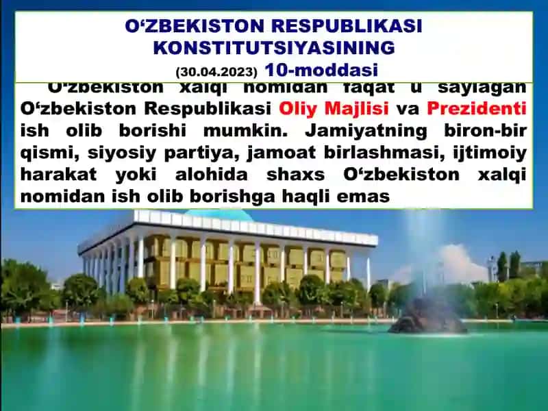 OʻZBEKISTONDA DEMOKRATIK, FUQAROLIK JAMIYATI ASOSLARINING SHAKLLANISHI, AMALGA OSHIRILGAN SIYOSIY ISLOHOTLAR 3
