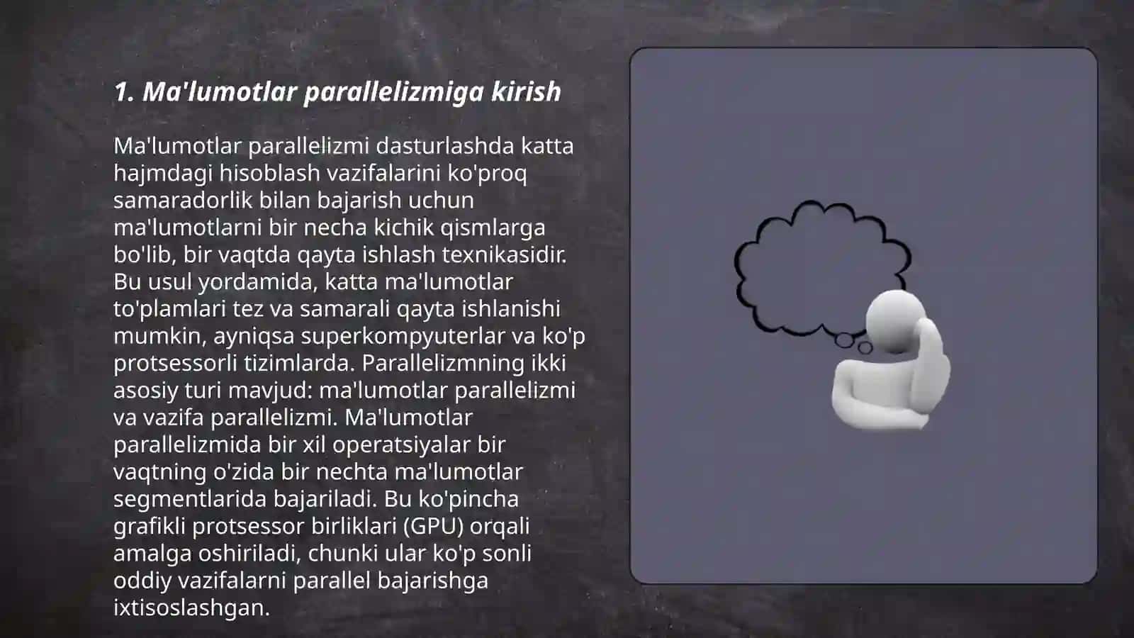 Data parallelism va Task parallelism: Data parallelism va Task parallelism o'rtasidagi farqlar 3