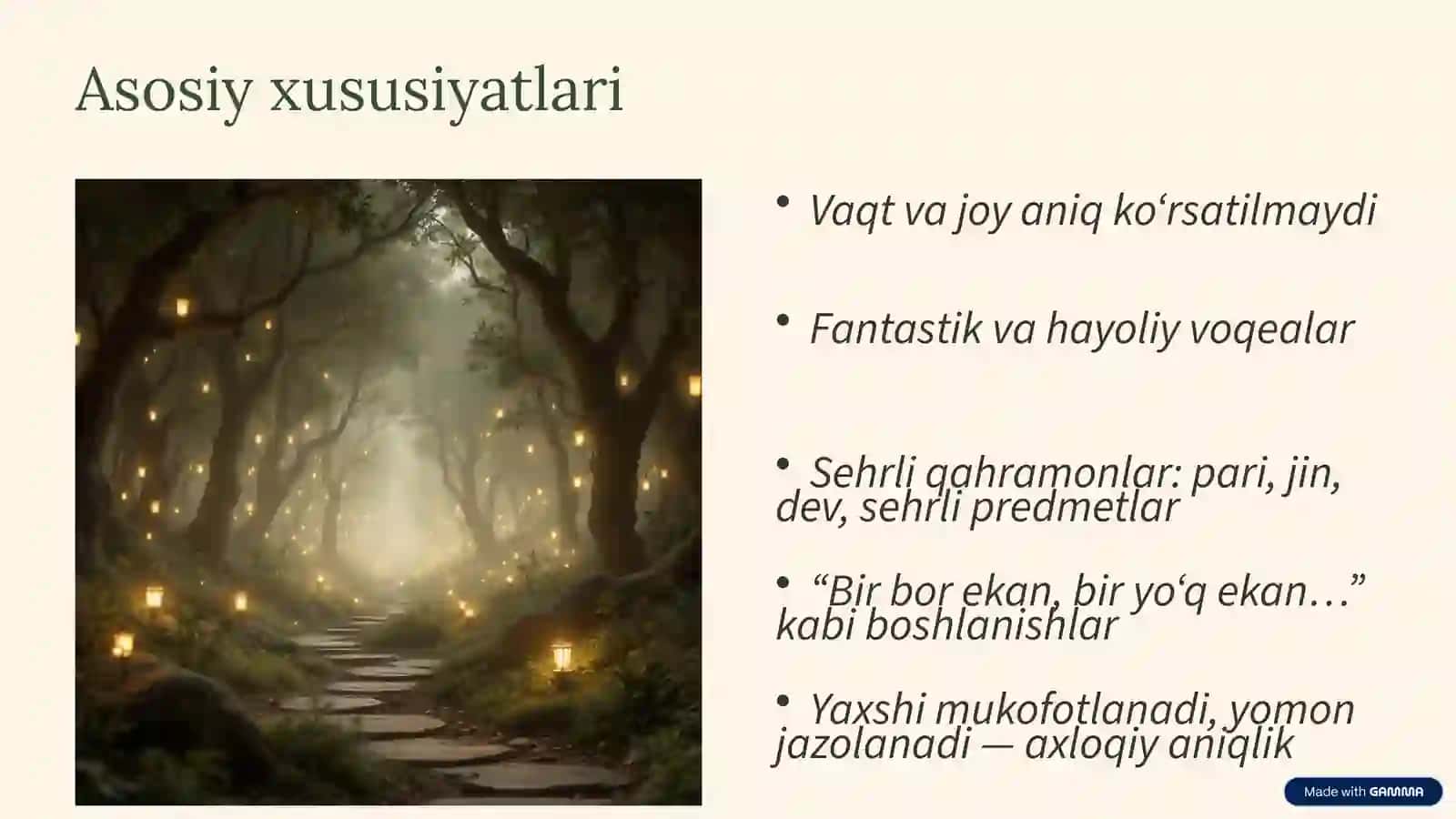 Ertaklar janr xususiyatlari 3
