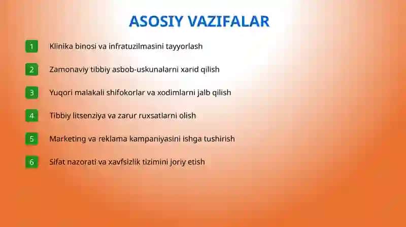 UROLOGIYA DIAGNOSTIKA  KLINIKASI
BIZNES LOYIHASI 3