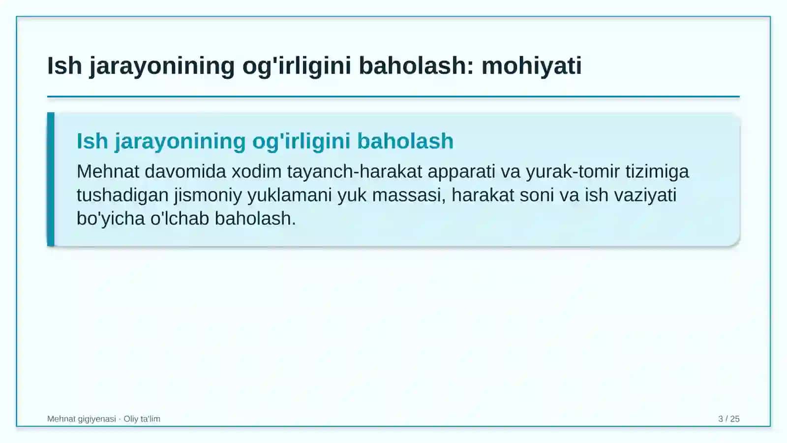 Akademik litseylarda ish jarayonining og'irligini baholash 3
