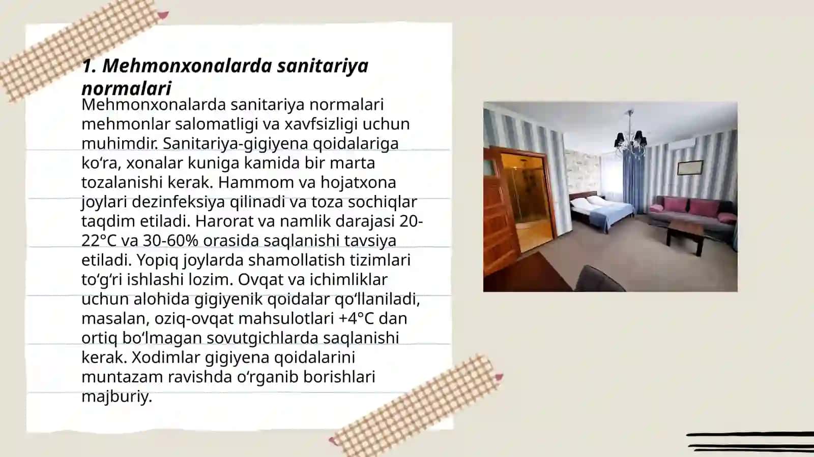 Sanitariya va gigiyena talablari 3