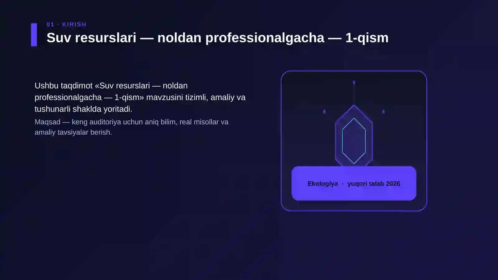 Suv resurslari — noldan professionalgacha — 1-qism 3