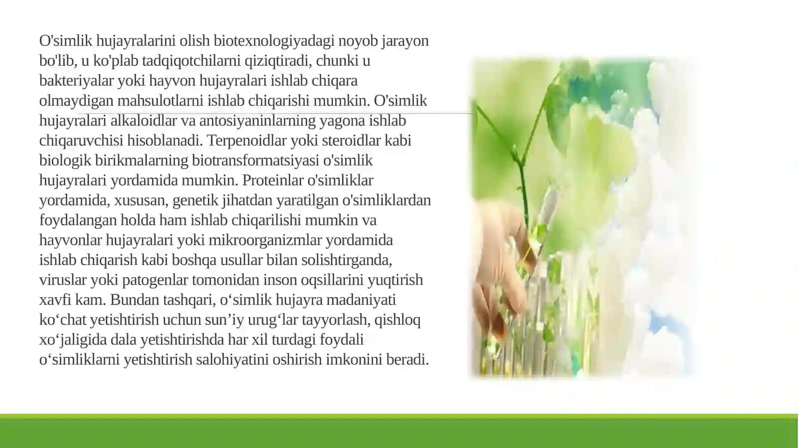 O‘SIMLIK HUJAYRALARI KULTURALARIDAN FOYDALANISH ISTIQBOLLARI 3
