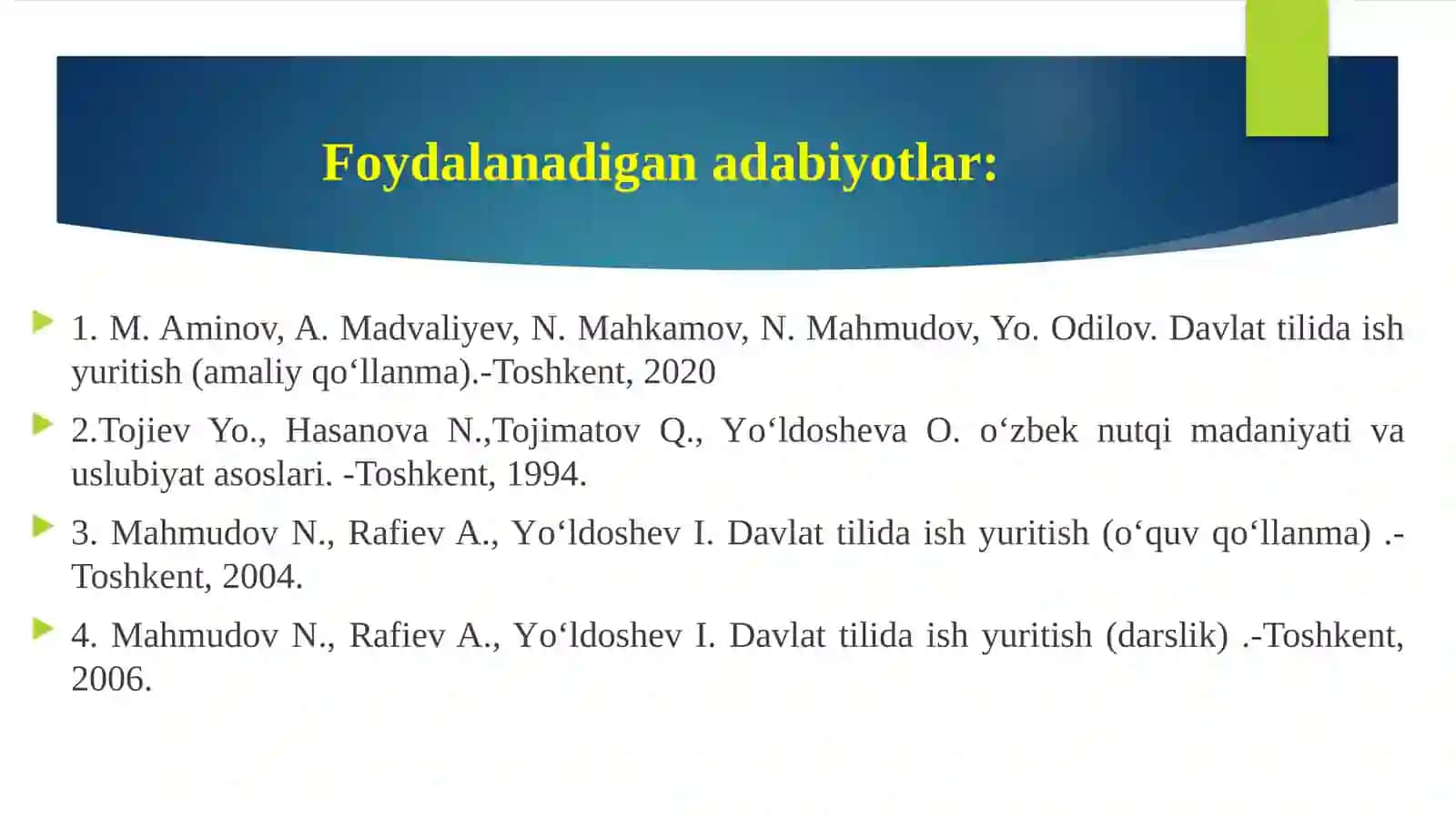 Hujjatlarning tasniflanishi 3