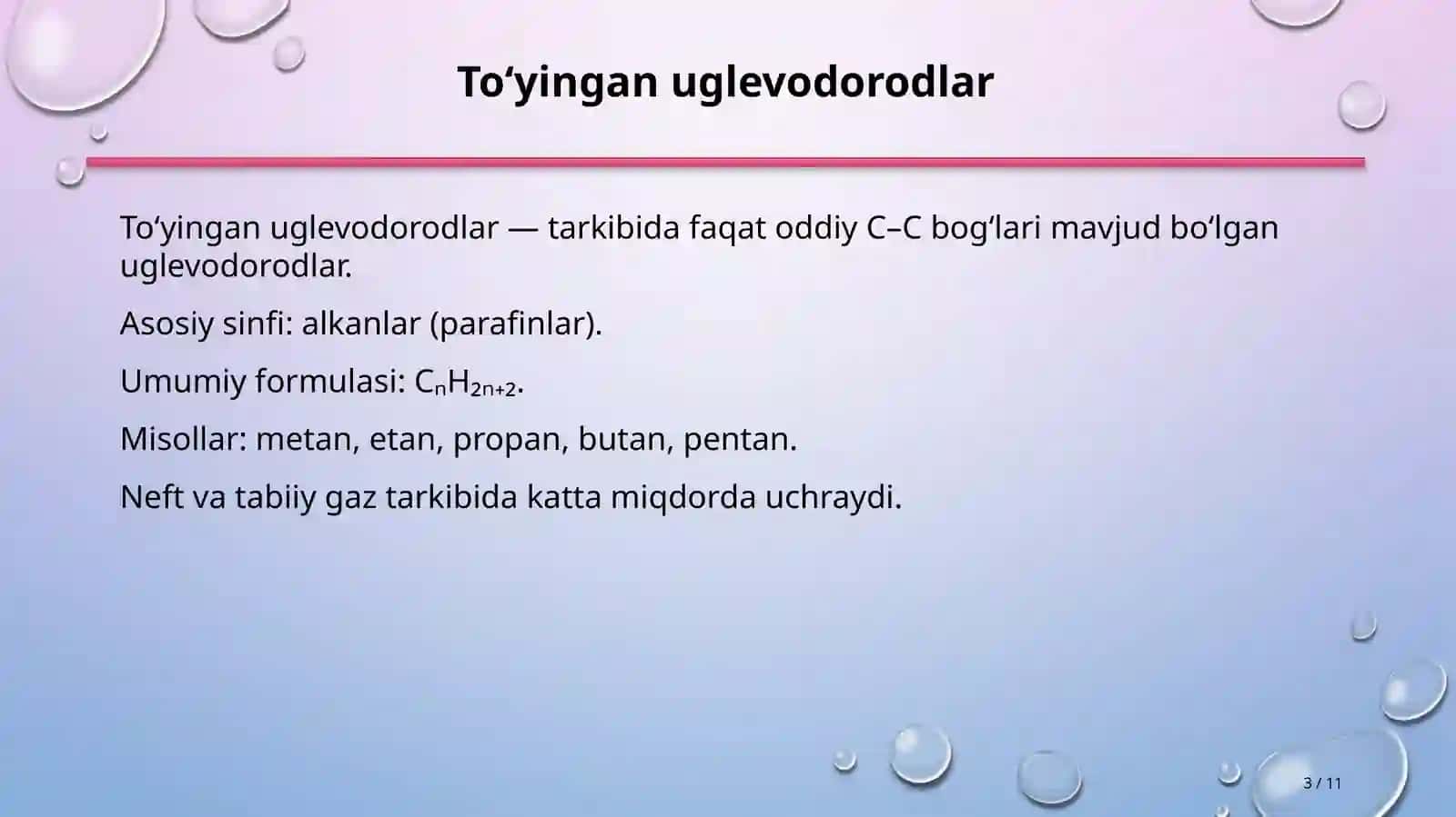 To‘yingan va to‘yinmagan uglevodorodlarning neft-kimyo sintezidagi ahamiyati 3