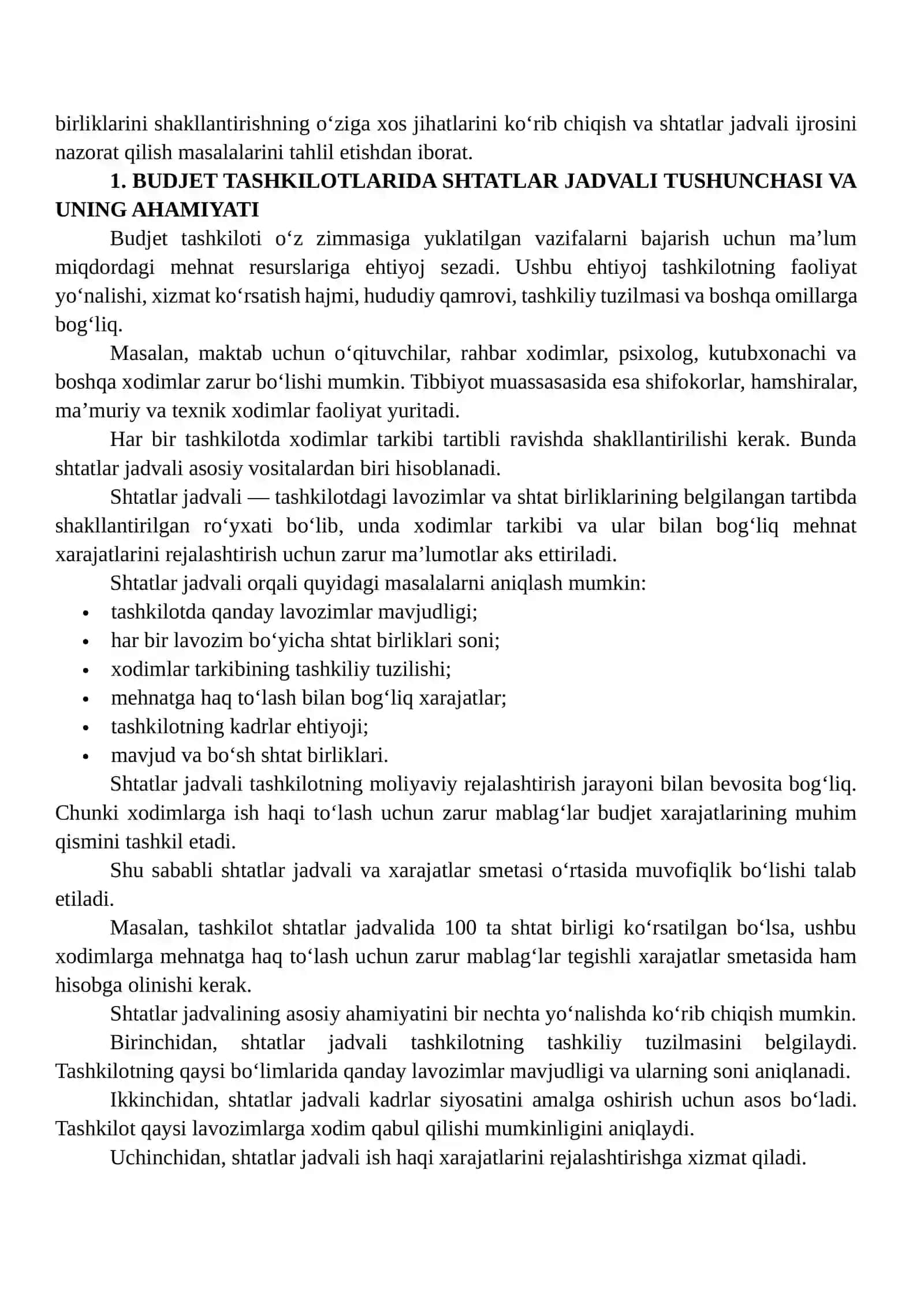 BUDJET TASHKILOTLARIDA SHTATLAR JADVALINI TUZISH VA TASDIQLASH TARTIBI 3