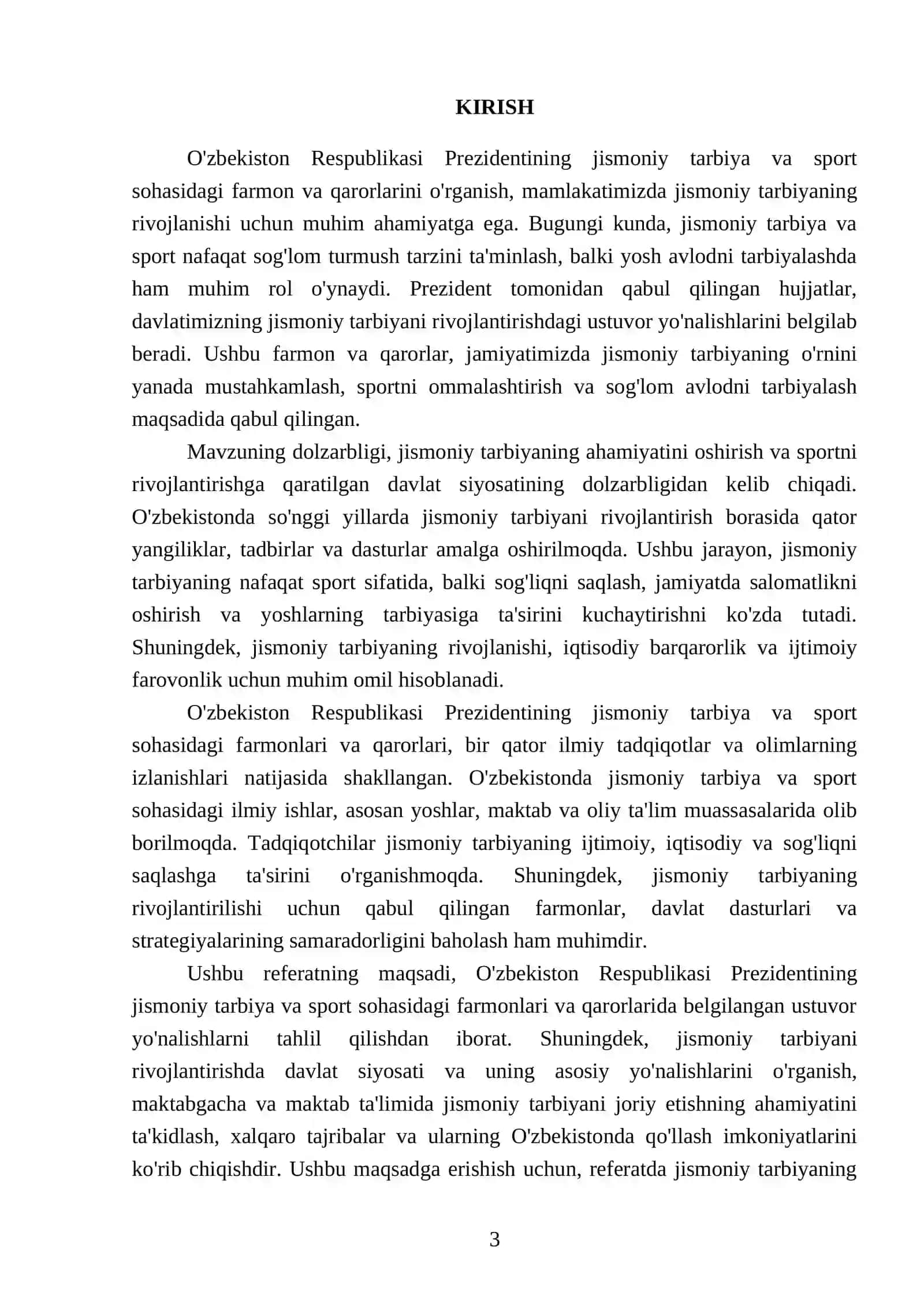 Prezident farmon va qarorlarida jismoniy tarbiya rivojlanishining ustuvor yoʻnalishlari 3
