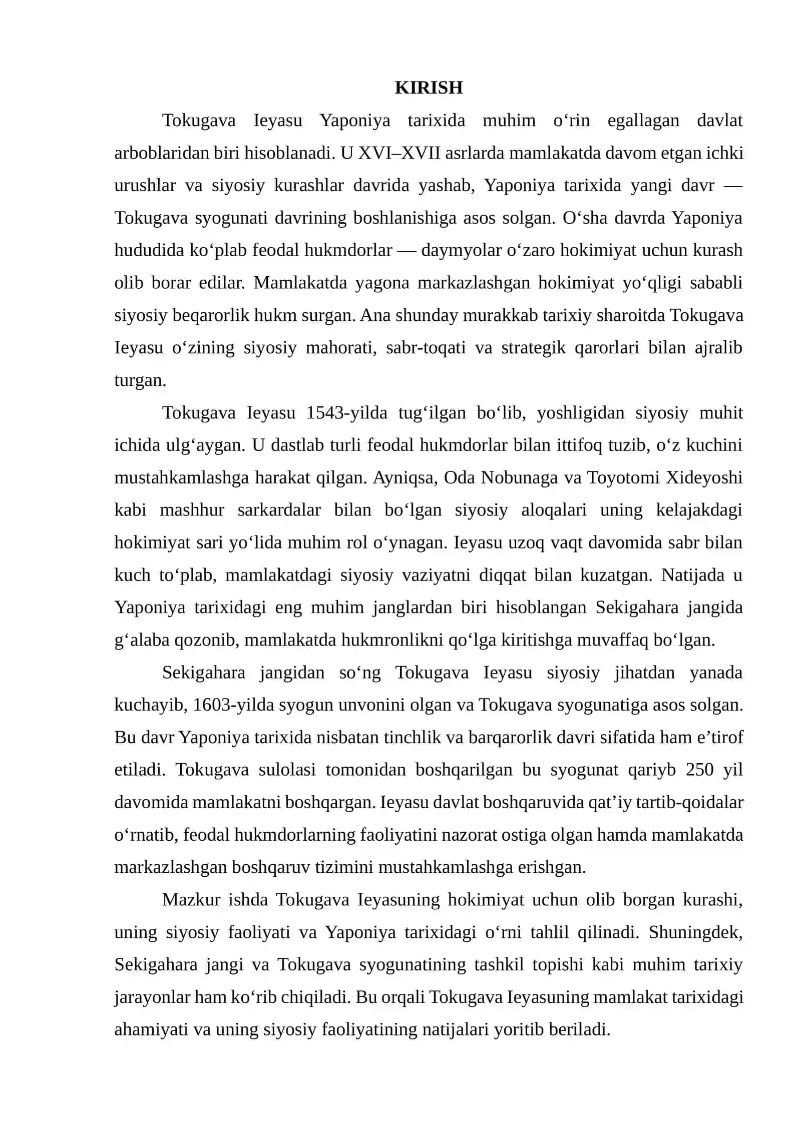 Tokugava Ieyasuning hokimiyat uchun olib borgan kurashi 3