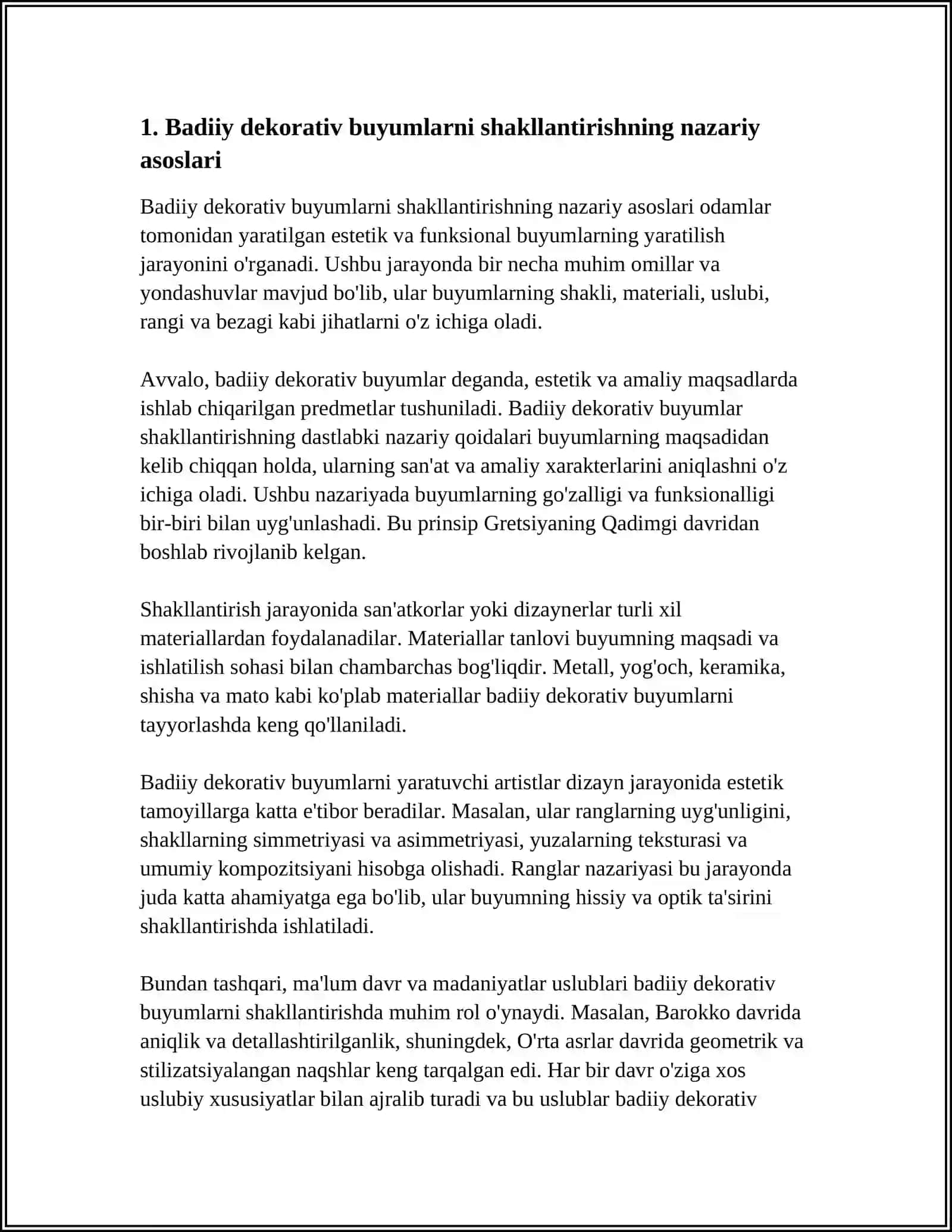 BADIIY DEKORATIV BUYUMLARNI SHAKILKASH 3