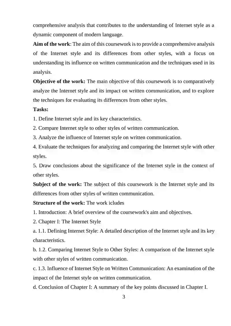 THE INTERNET STYLE AND ITS DIFFERENCES FROM OTHER STYLES: A COMPARATIVE ANALYSIS 3