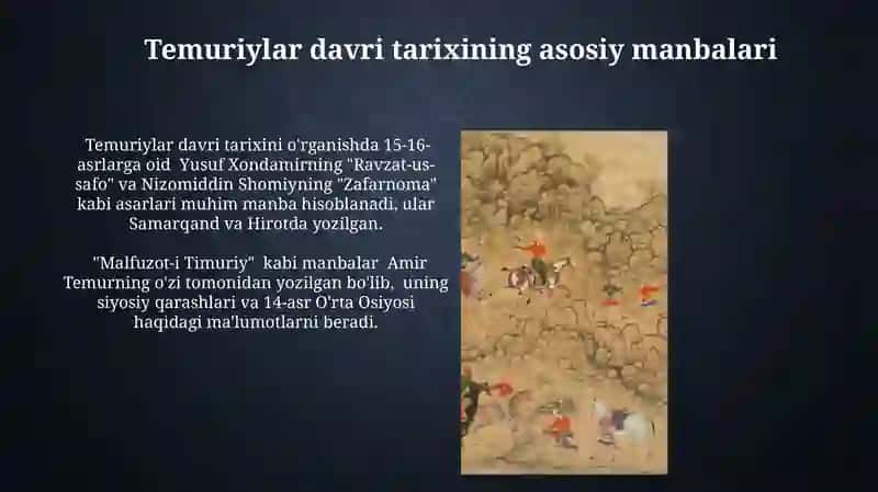 Temuriylar davri tarixining asosiy manbalari 3
