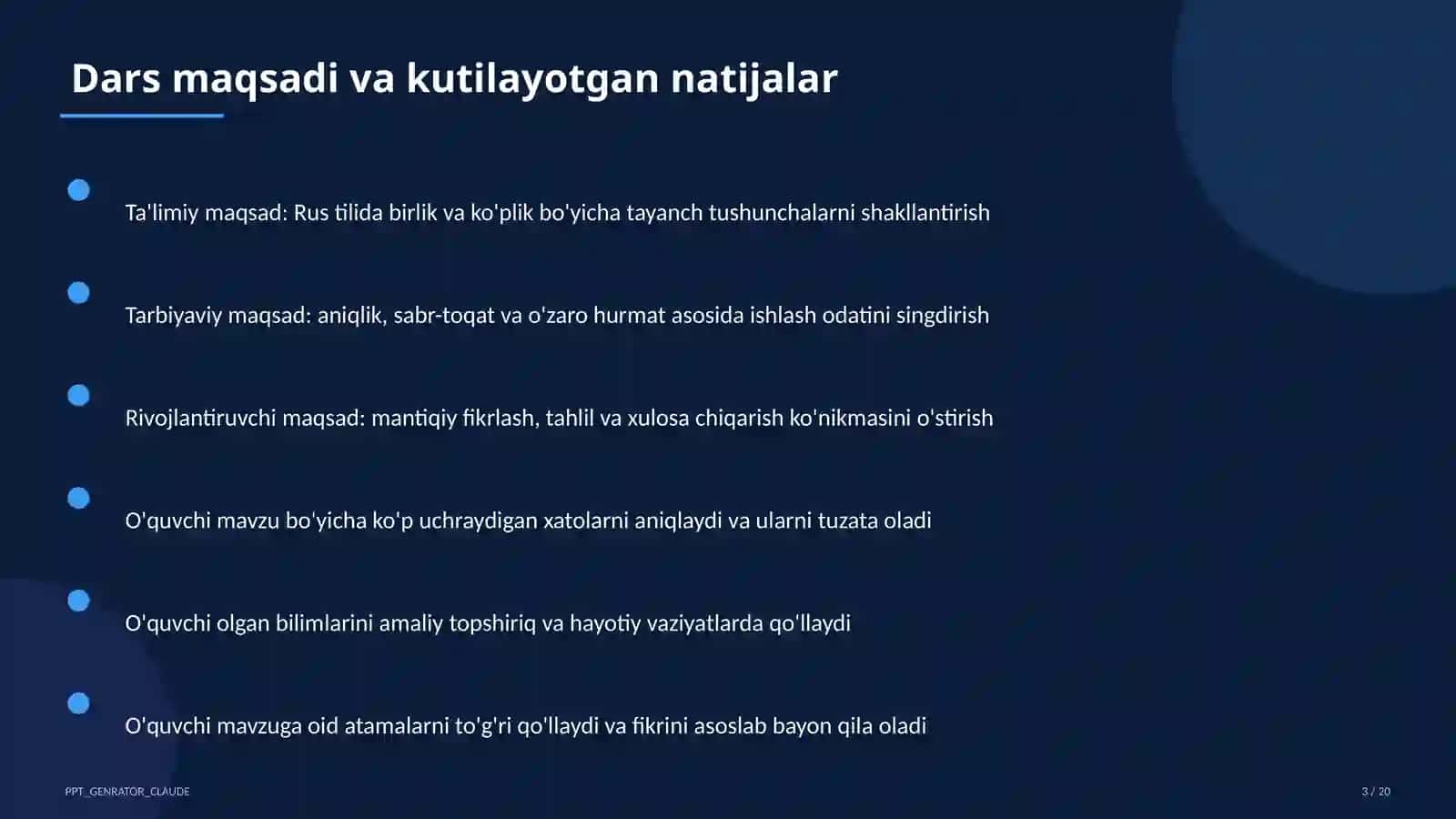 Rus tilida birlik va ko'plik (3-sinf) 3