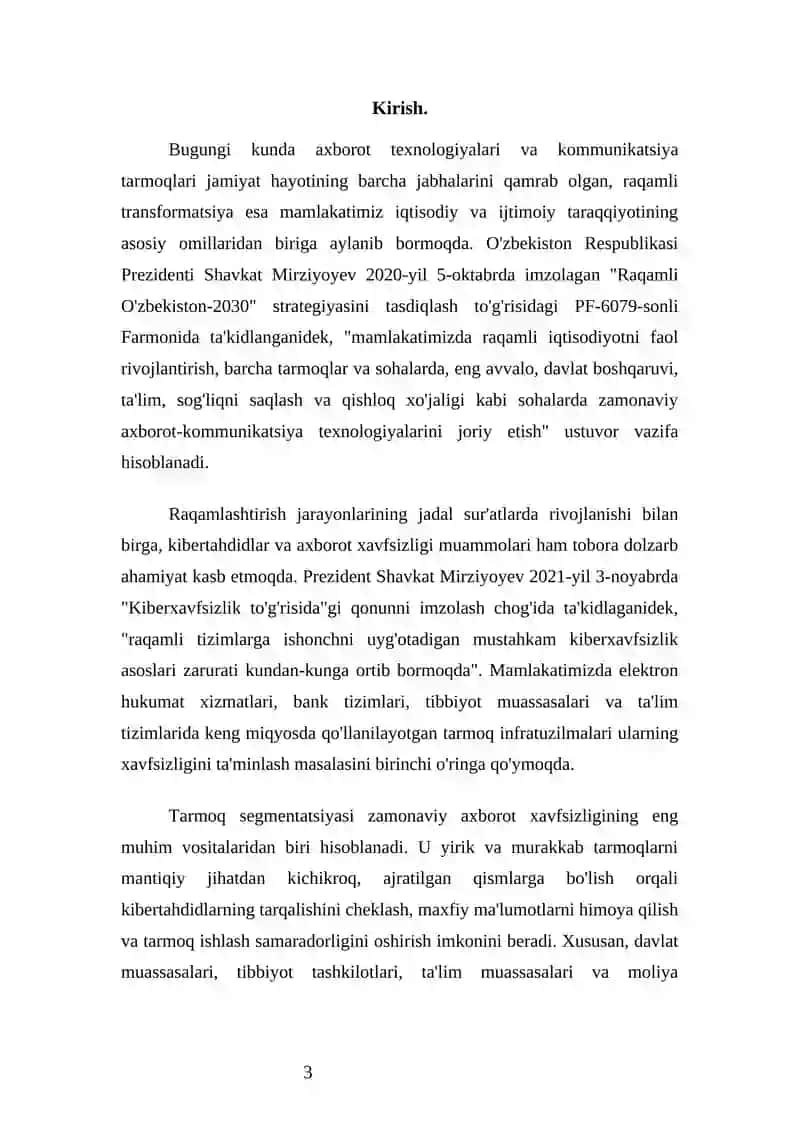 Tarmoq segmentatsiyasi va uning xavfsizlikni ta'minlashdagi roli 3